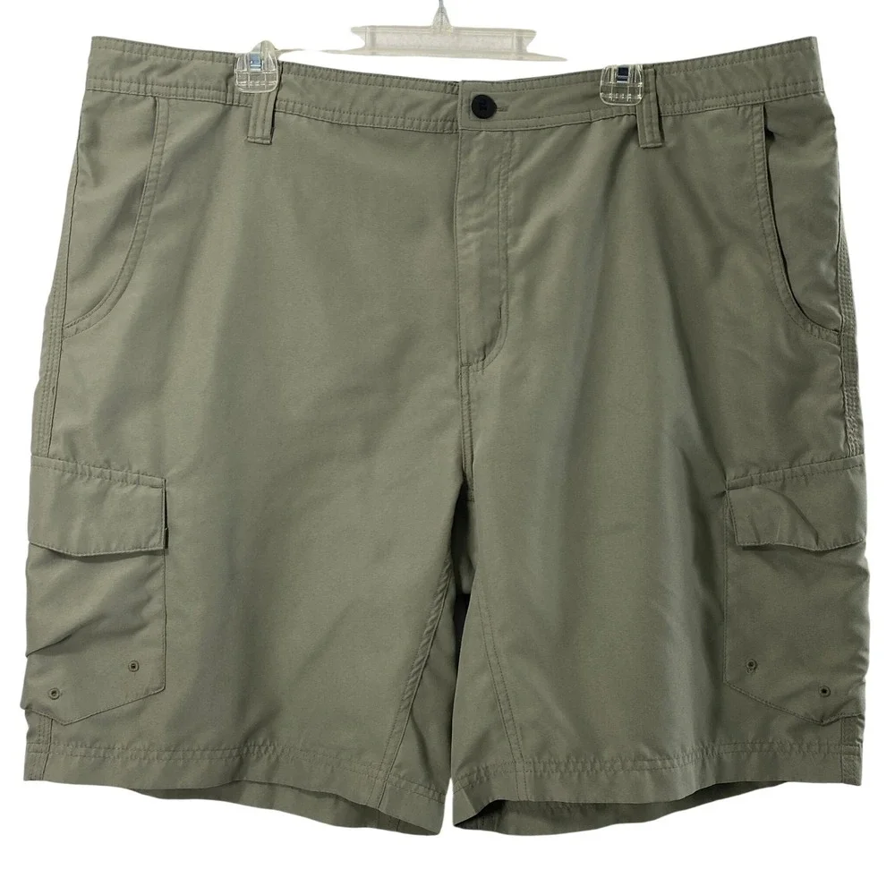 Magellan Cargo Shorts Mens 40 Water Repellent Olive Green Hiking Outdoor Utility